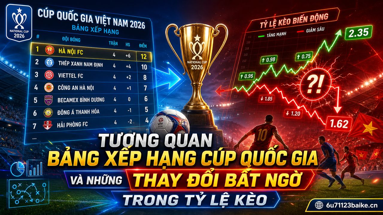 Tương quan bảng xếp hạng Cúp Quốc gia và những thay đổi bất ngờ trong tỷ lệ kèo