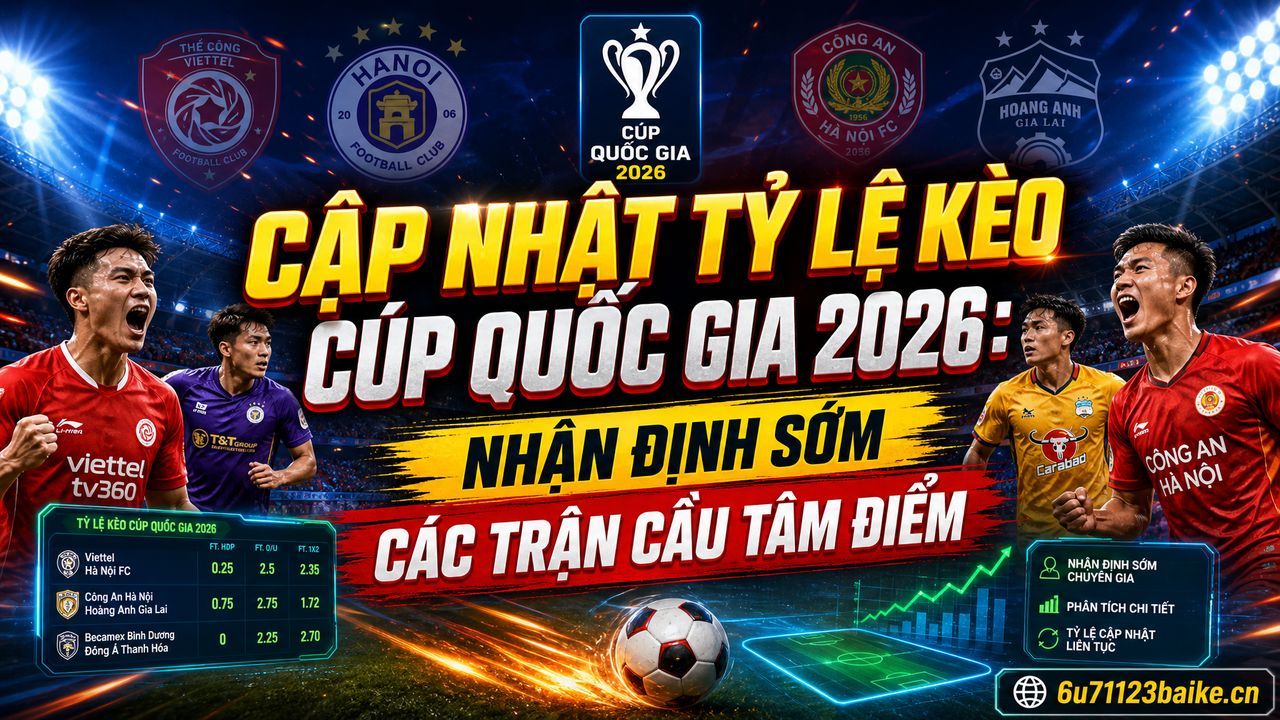 Cập nhật tỷ lệ kèo Cúp Quốc gia 2026: Nhận định sớm các trận cầu tâm điểm